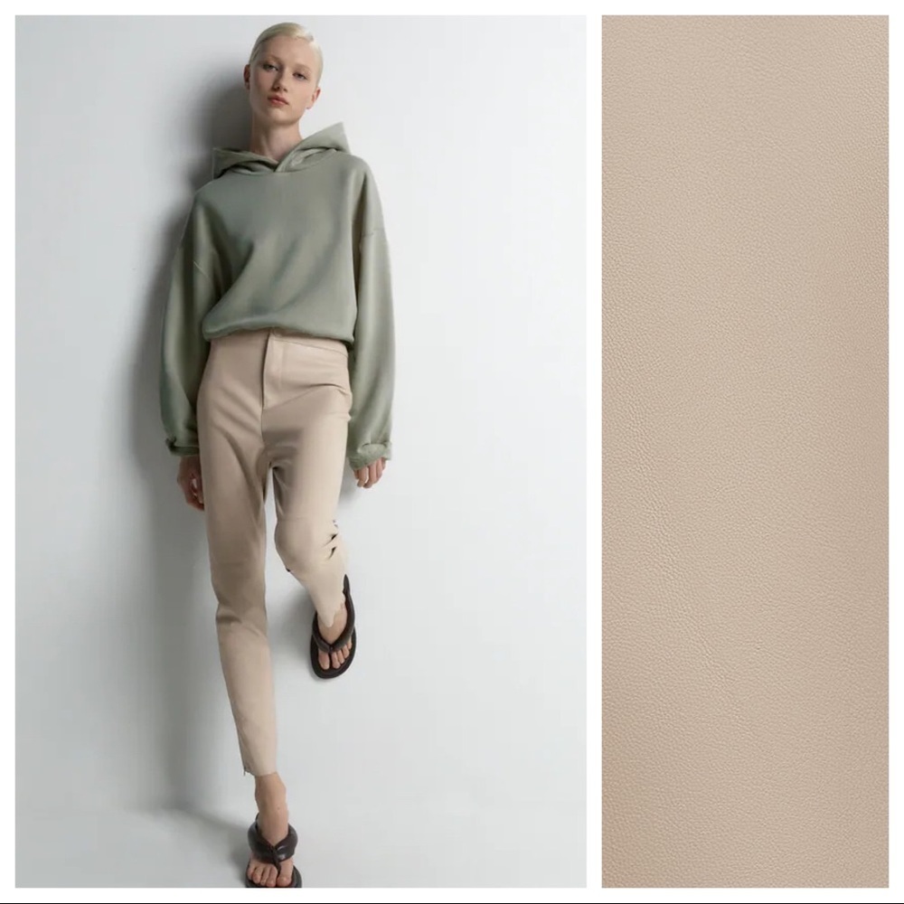 NWT Zara Beige Faux Leather Leggings